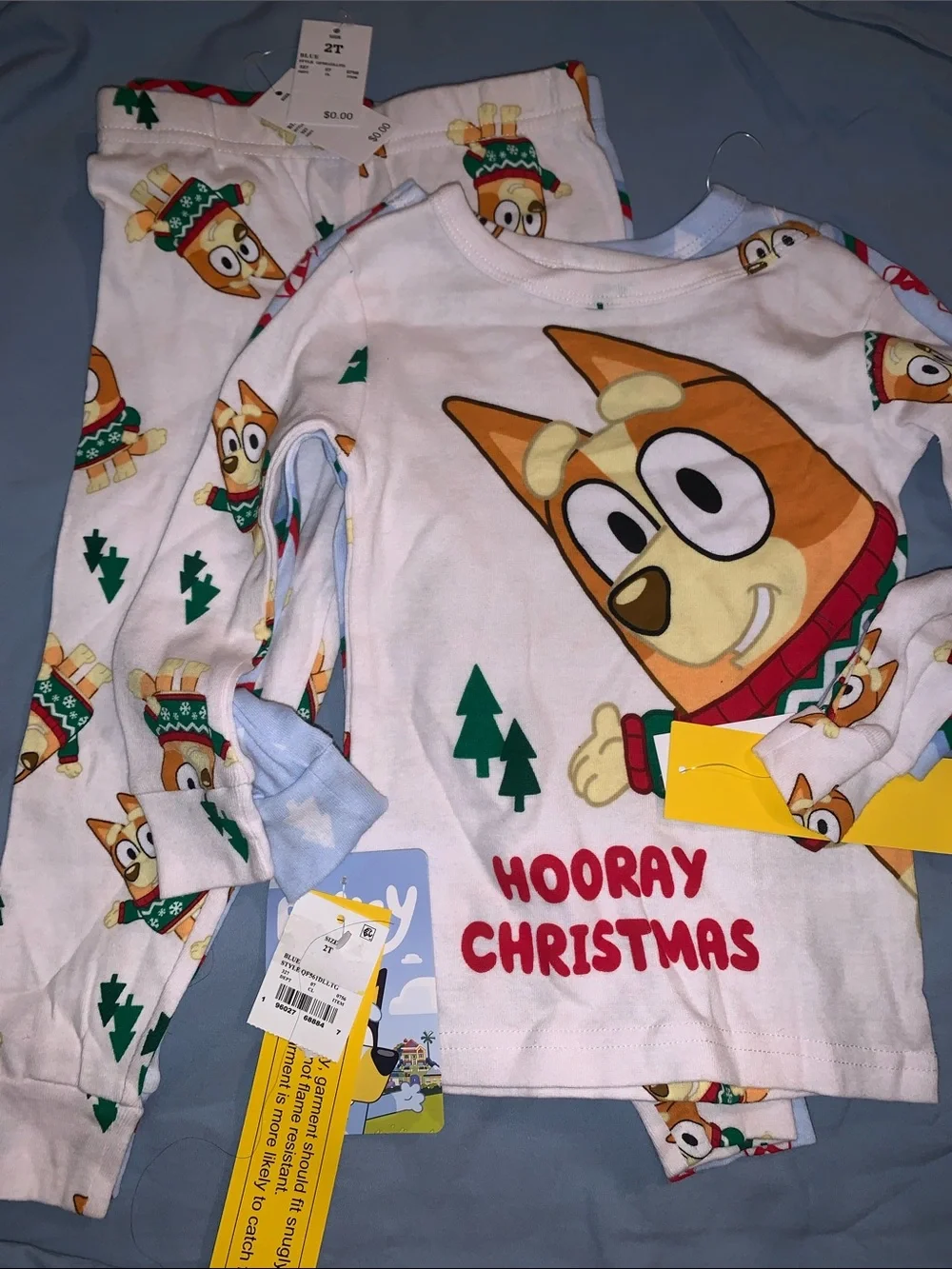 Bluey 4pc Kids Christmas Pajama Set 2T